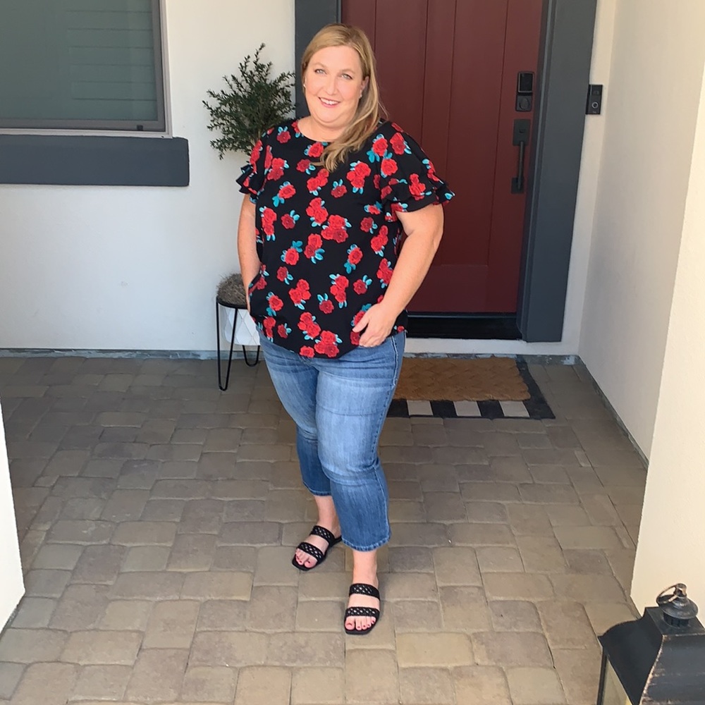 Lane Bryant Blouse with Ruffled Sleeves